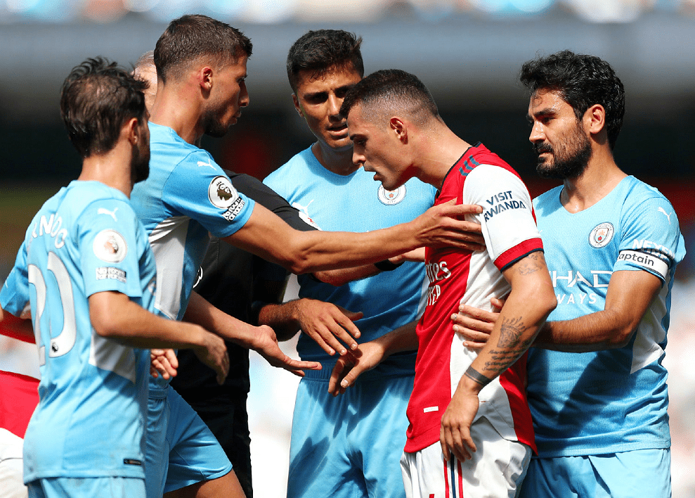  阿森纳憾负曼城热苏斯红牌改变比赛走势  